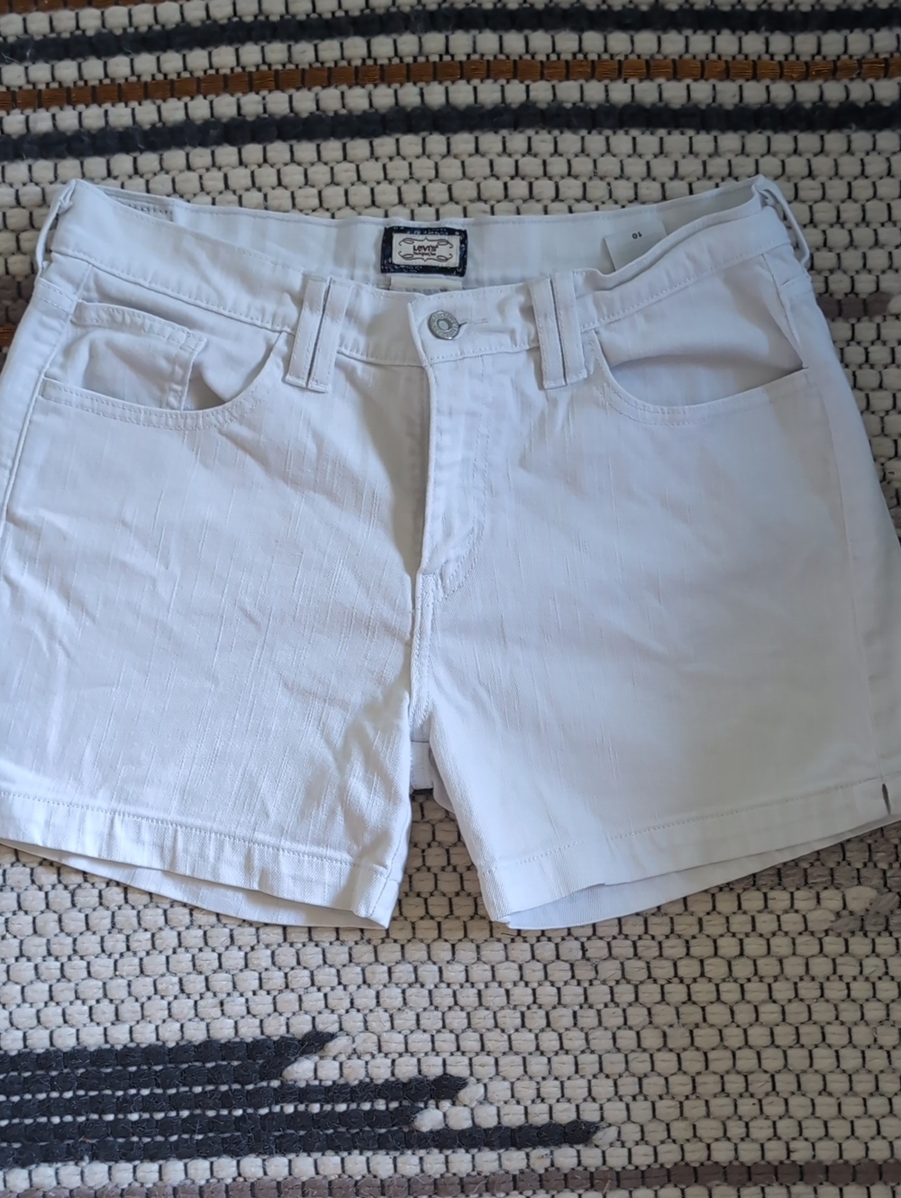 Levi's 515 white denim shorts